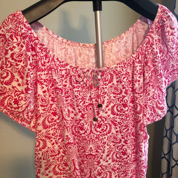 Womens top, elastic neck line with tie, paisley beautiful pattern - Picture 5 of 14